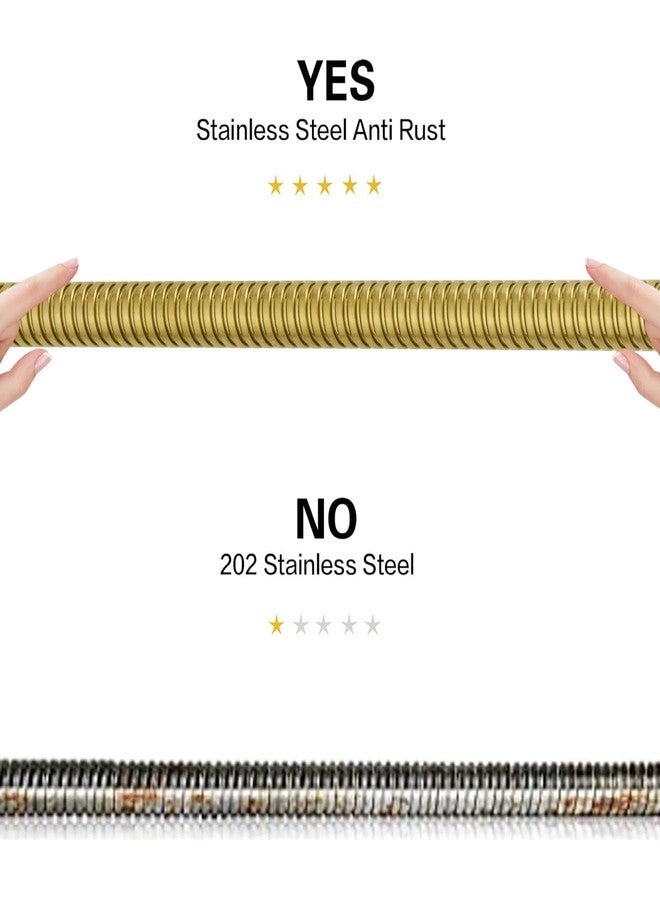 RUMOSE 79 inches Shower Hose Extra Long Stainless Steel Shower Tube Attachment Flexible Handheld Shower Sprayer Hose, Brushed Gold - Image 4
